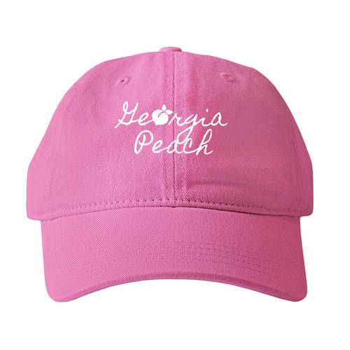 Georgia Peach Hat, a Flamingo Printed Pigment Dye Baseball Cap