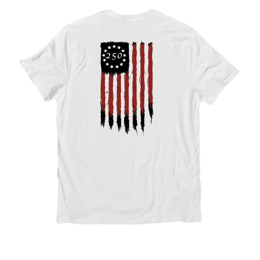 250 American Years!, a Bright White Allmade Organic Cotton Unisex Tee (back-view)