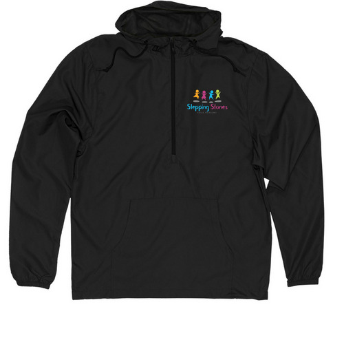 Stepping Stones Child Academy Windbreakers, a Black Quarter-Zip Windbreaker