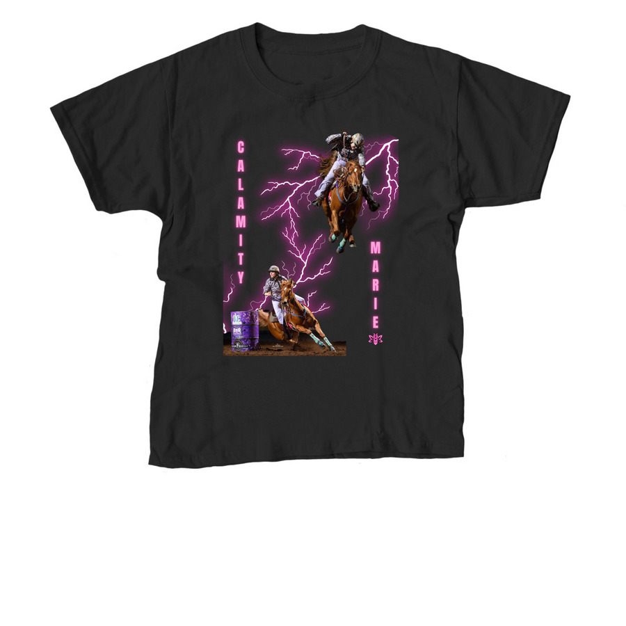 Calamity & Marie Bee - Lightning Fast, a Black Youth Unisex Tee