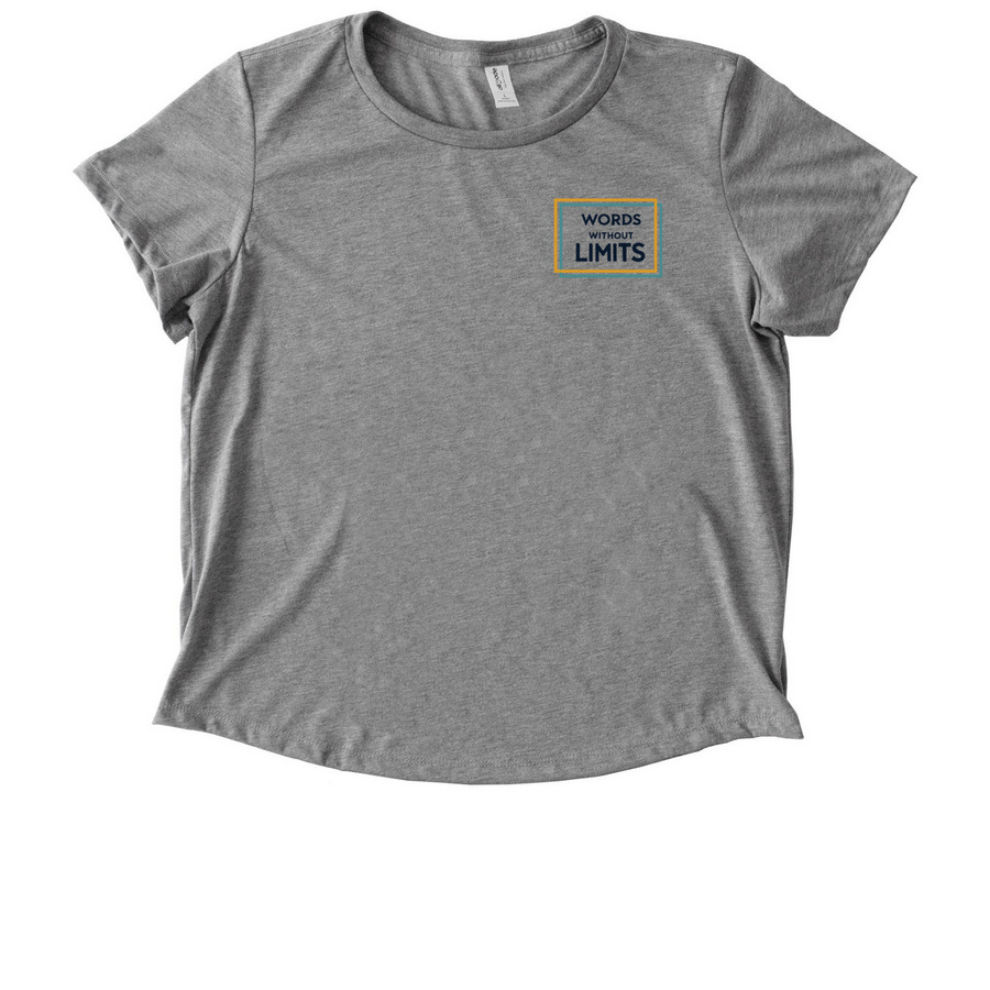 Words Without Limits, a Aluminum Grey Allmade Eco Triblend Women?s Scoop Neck Tee
