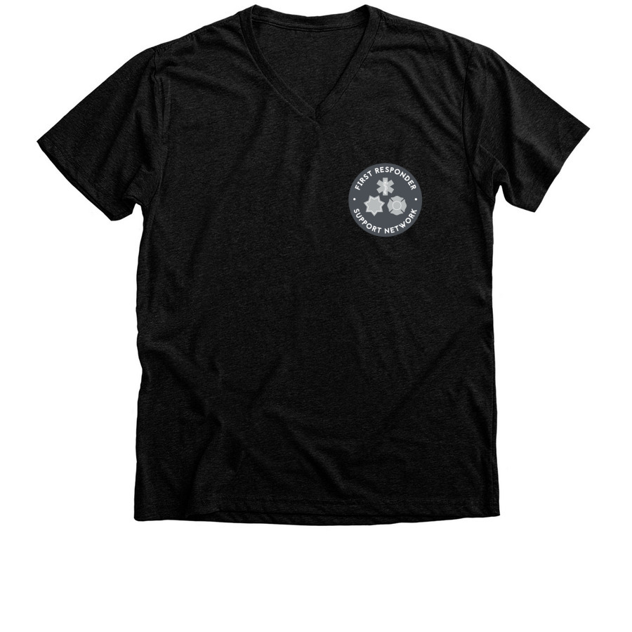FRSN / JFU Tees and Sweatshirts, a Black Heather Premium V-Neck Tee