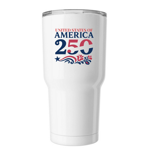 USA 250 Tumbler, a White Insulated Tumbler