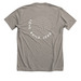 LOVE. BUILD. LEAD. GLOBE MERCH, a Heather Stone Premium Unisex Tee (back-view)