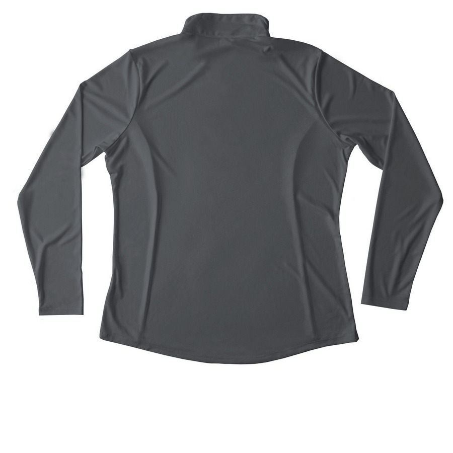 WTS Athletic Shirt, White Logo, a Iron Grey Women's Performance Quarter Zip Pullover (back-view)