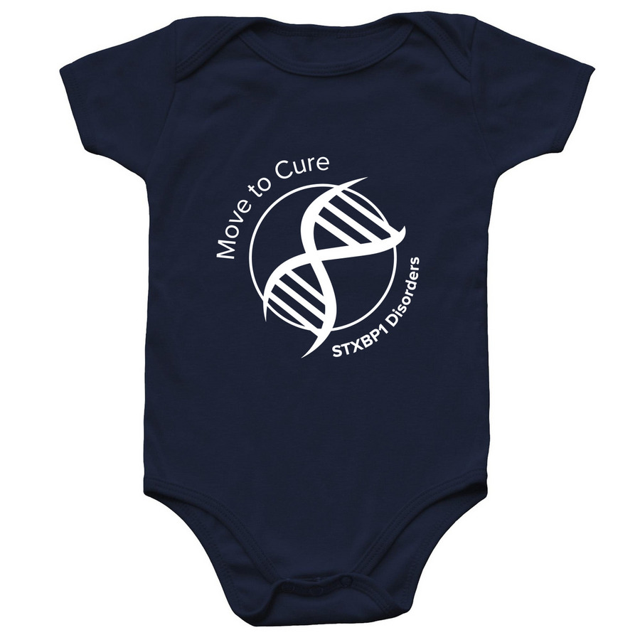 Move To Cure STXBP1 Disorders Onesie, a Navy Infant Onesie