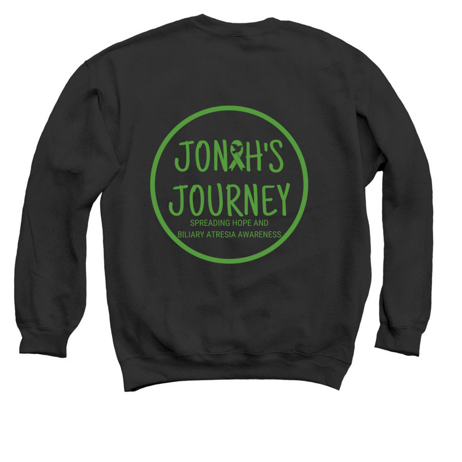 Jonah's Journey Dove Apparel, a Black Crewneck Sweatshirt (back-view)
