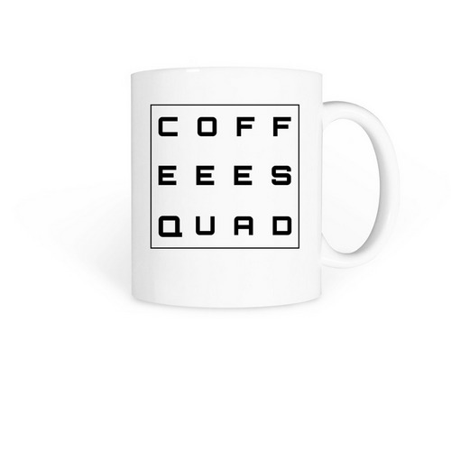 Coffeeesquad Block Lettering Mug&nbsp;, a White Coffee Mug