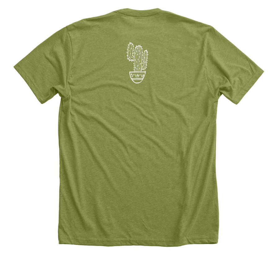 Not a hugger&nbsp;, a Heather Green Premium Unisex Tee (back-view)