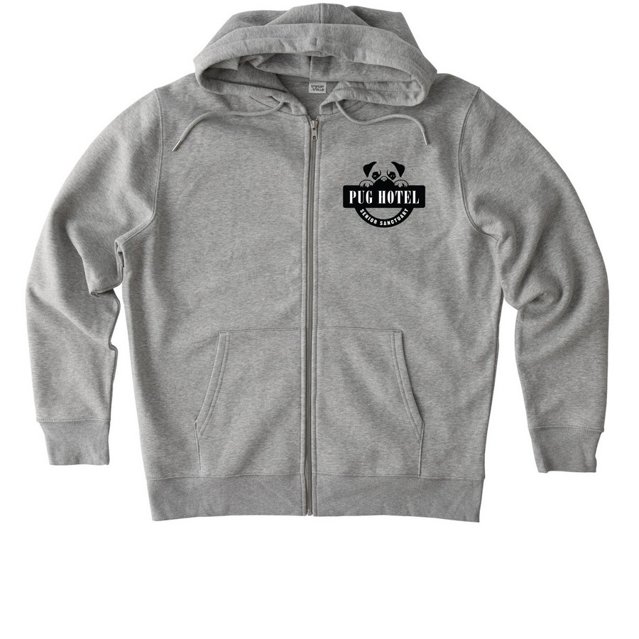 Wheeling Pug Relay 2025 Zip Up Hoodies, a Heather Grey Stanley/Stella Unisex Cultivator 2.0 Zip Up Pullover Hoodie