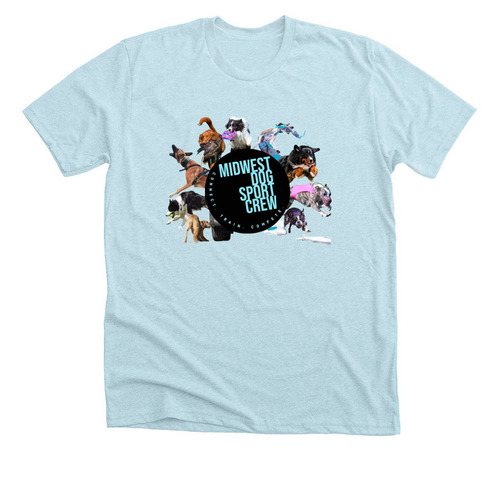 Midwest Dog Sport Crew Apparel, a Heather Ice Blue Premium Unisex Tee