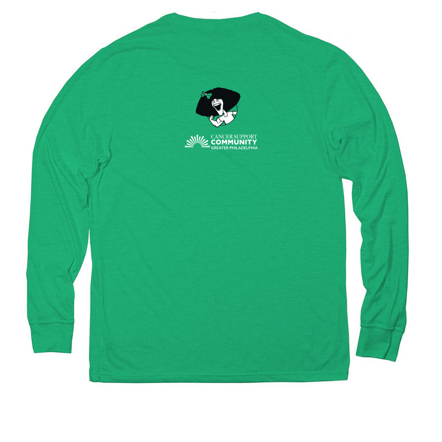 Philly Is Stronger Than Cancer - Eagles, a Enviro Green Allmade Eco Triblend Long Sleeve Tee (back-view)