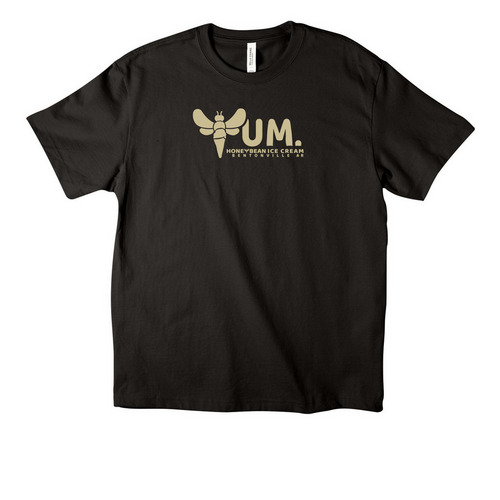 Yum shirt design - Cream, a Black Unisex Heavyweight Tee