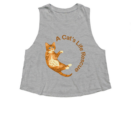 ACLR Orange Kitten&nbsp;, a Athletic Heather Women's Cropped Racerback Tank