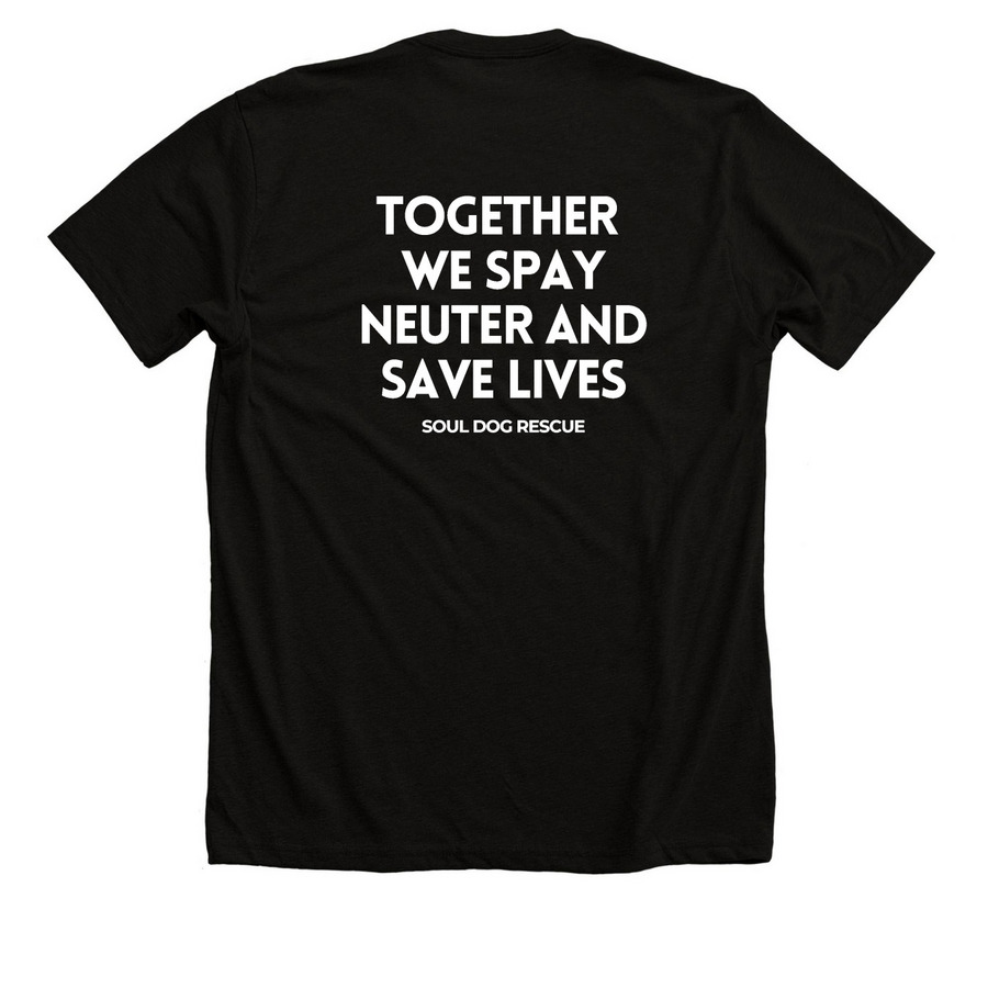 Soul Dog Rescue, a Solid Black Blend Premium Unisex Tee (back-view)