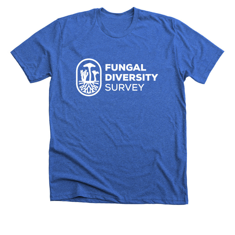 FunDiS White Logo, a Heather True Royal Premium Unisex Tee