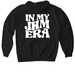 In My JHM Era - White Design, a Black Gildan Softstyle Pullover Hoodie (back-view)