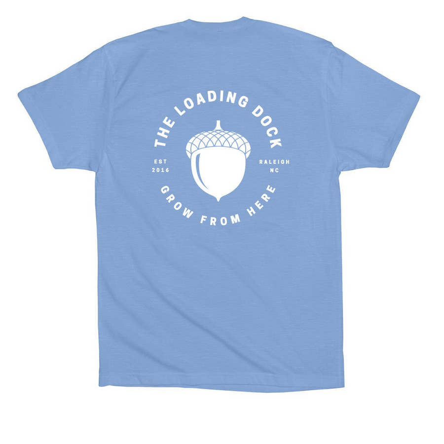 Pocket Sized Logo T-Shirt, a Carolina Blue Premium Cotton Tee (back-view)