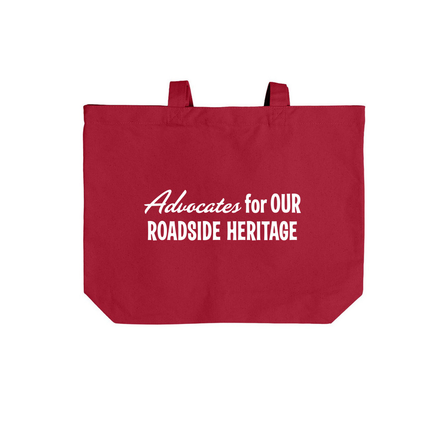 SCA Canvas Tote Bag, a Deep Red Cotton Canvas Tote Bag (back-view)