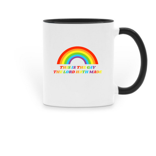 THIS IS THE GAY THE LORD HATH MADE MUG, a Black Two-Tone Ceramic Mug