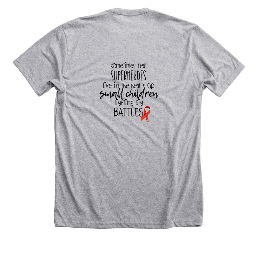 KBG Superhero 1, a Athletic Heather Premium Unisex Tee (back-view)