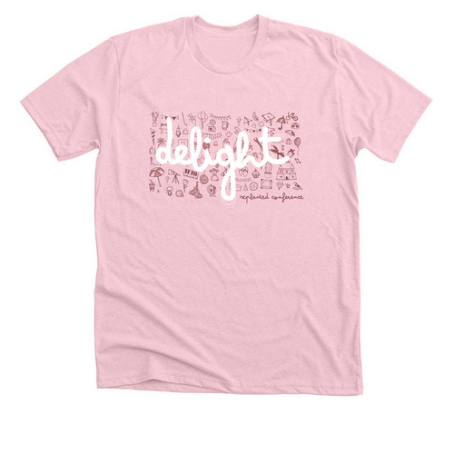 Delight Attendee Shirt, a Heather Pink Premium Unisex Tee