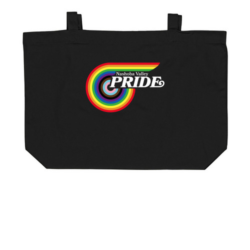 NVP Tote (light logo), a Black Large Organic Cotton Tote Bag