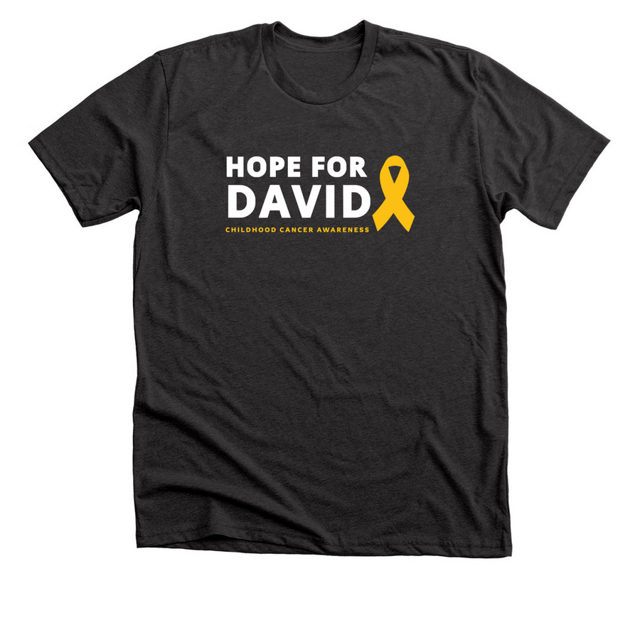 Hope for David - Fighting Pediatric Brain Cancer, a Dark Grey Heather Premium Unisex Tee