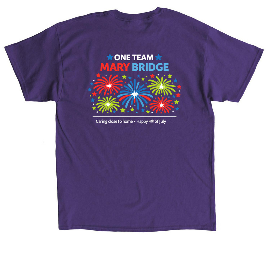 Mary Bridge Olympia UC 7/4!, a Purple Classic Unisex Tee (back-view)