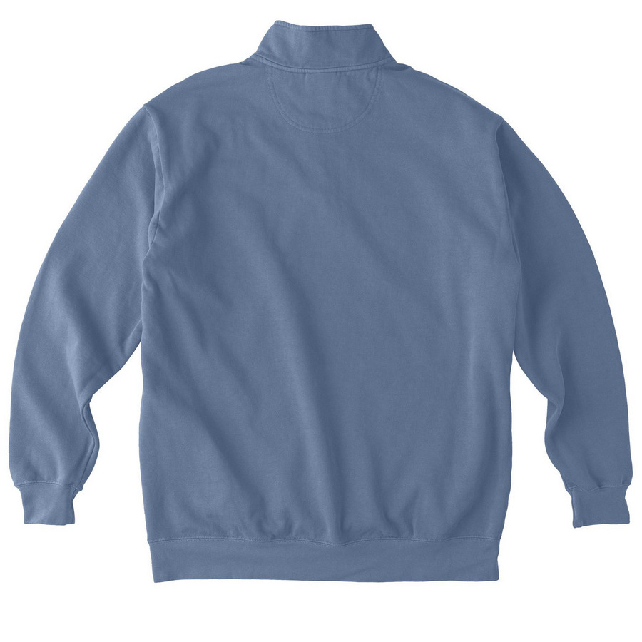 Quarter Zip, a Blue Jean Comfort Colors Quarter Zip Pullover (back-view)