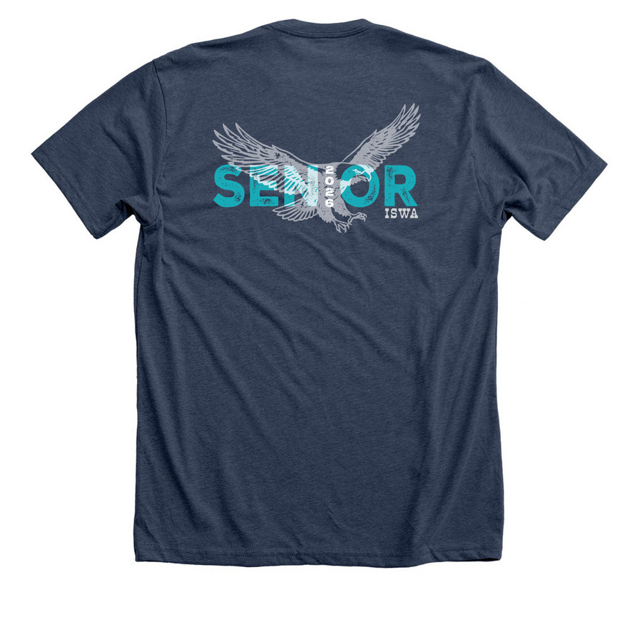 2026 ISWA Senior&nbsp;, a Heather Navy Premium Unisex Tee (back-view)