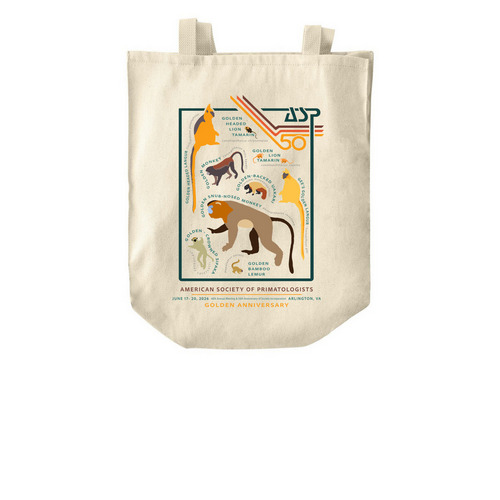 Golden Primates Tote, a Natural Over-the-Shoulder Shopping Tote Bag