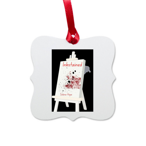 Inkstained Aluminum Square Ornament&nbsp;, a White Aluminum Square Ornament
