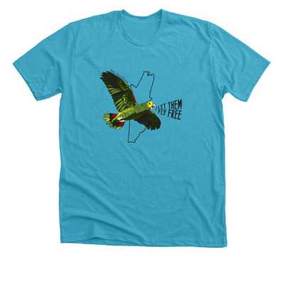 Let Them Fly Free - Amazon Parrots, a Heather Aqua Premium Unisex Tee