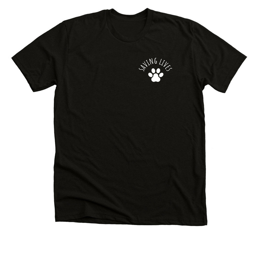 Big Dogs Huge Paws Saving Lives, a Solid Black Blend Premium Unisex Tee