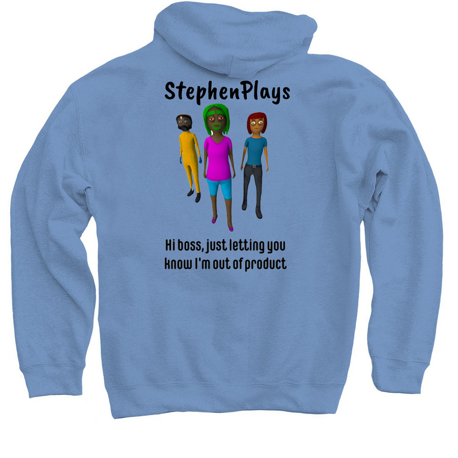 Black Sarah's Gang, a Carolina Blue Pullover Hoodie (back-view)
