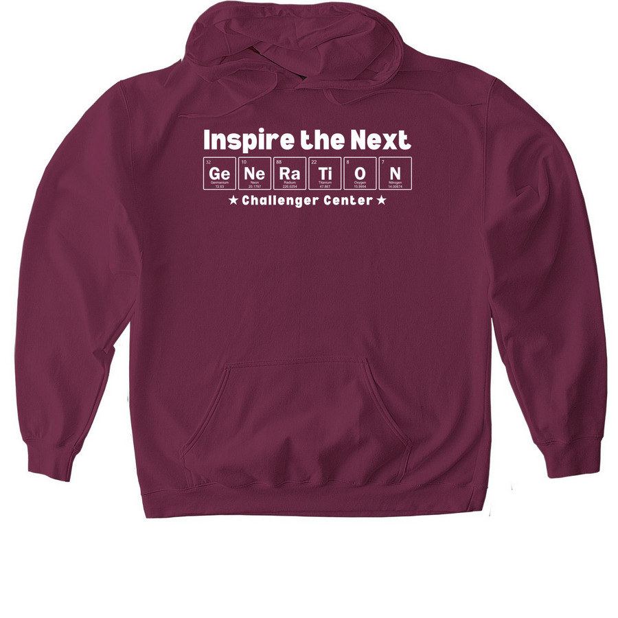 Periodic Table Shirt, a Maroon Gildan Softstyle Pullover Hoodie