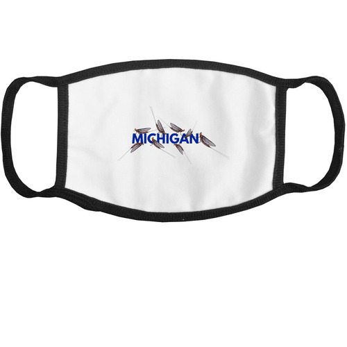 Mask up Michigan&nbsp;, a White and Black Cotton Face Mask