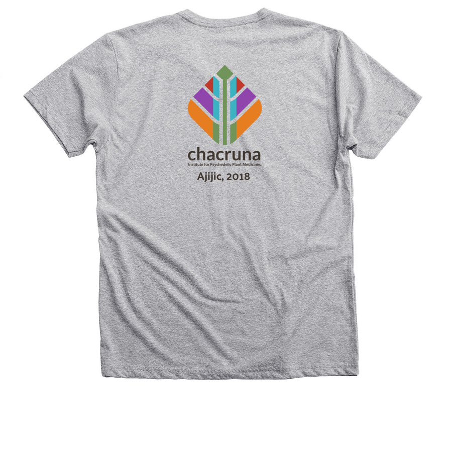 Plantas Sagradas en las Am?ricas, a Athletic Heather Premium V-Neck Tee (back-view)