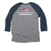 : We-Stand With the Chief., a Vintage Navy and Premium Heather 3/4 Sleeve Baseball Tee (back-view)