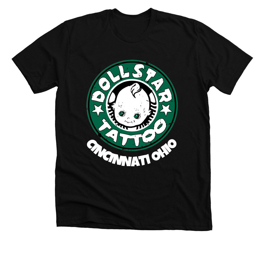 Doll Star Tattoo: Drink-Up Tee, a Solid Black Blend Premium Unisex Tee