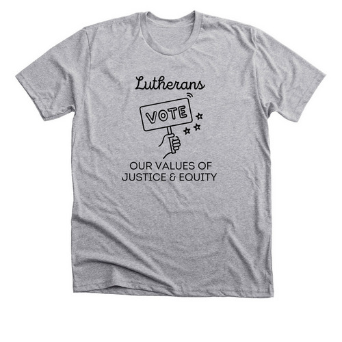 Voting our Values&nbsp;, a Athletic Heather Premium Unisex Tee