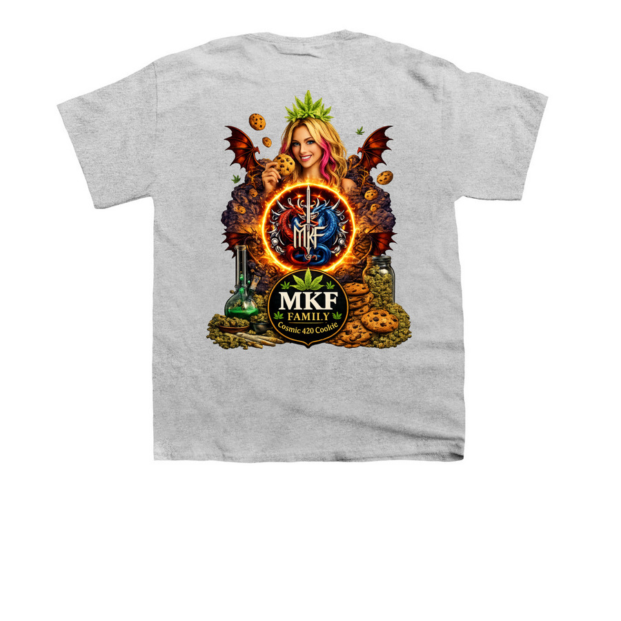 MKF Family Cosmic 420 Cookie Shirt, a Sport Grey Youth Unisex Tee (back-view)