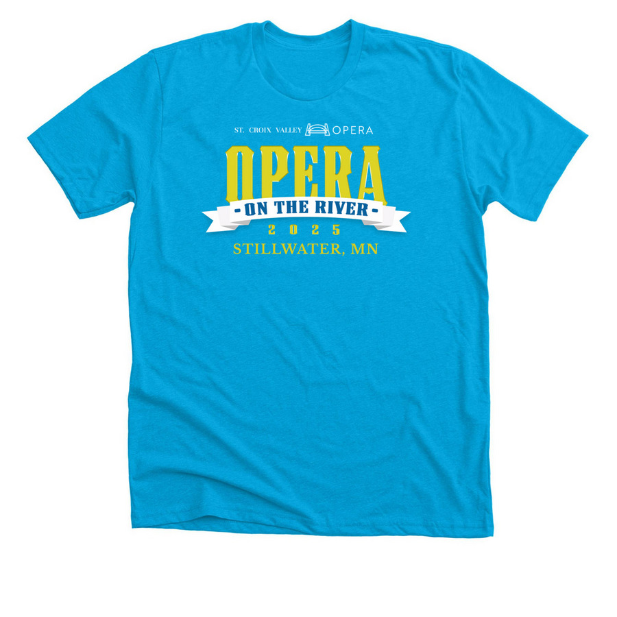 Opera on the River 2025 Commemorative T-Shirt, a Neon Blue Premium Unisex Tee