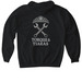 Tiara and wrench design, a Black Gildan Softstyle Pullover Hoodie (back-view)