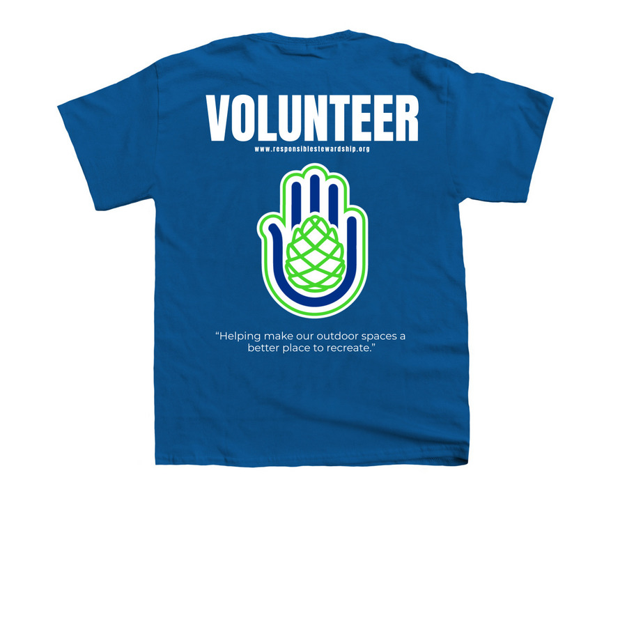 RS Volunteer Apparel 2023 Design, a Royal Blue Youth Unisex Tee (back-view)
