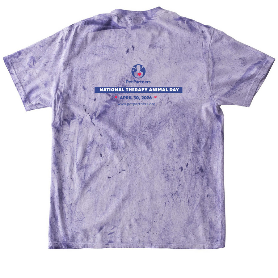2026 National Therapy Animal Day, a Amethyst Comfort Colors Colorblast Tee (back-view)