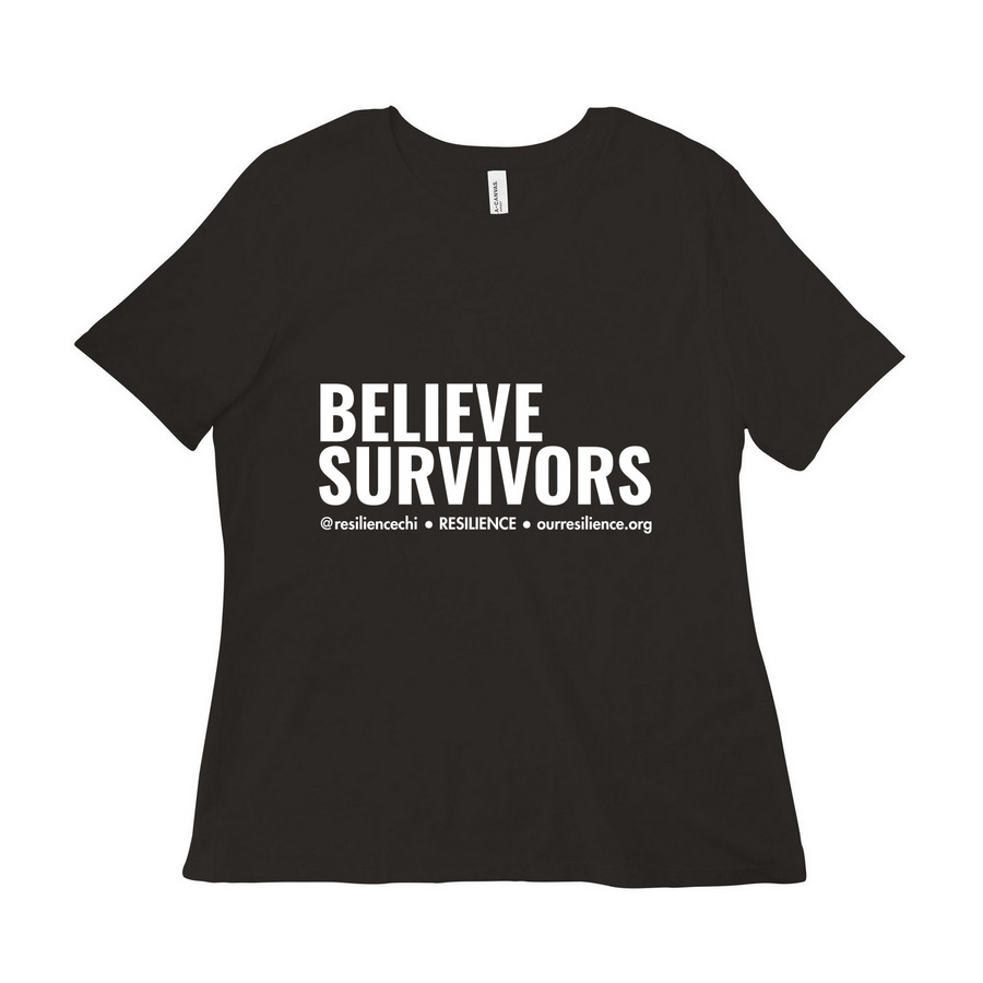 BELIEVE SURVIVORS Tops, a Black Women?s Relaxed Cotton Tee