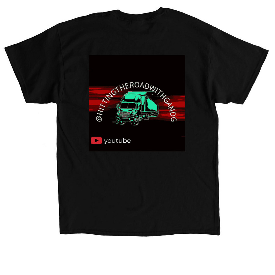 @hittingtheroadwithgandg, a Black Classic Unisex Tee (back-view)
