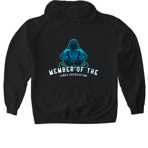 Vibes Association&nbsp;, a Black Gildan Softstyle Pullover Hoodie